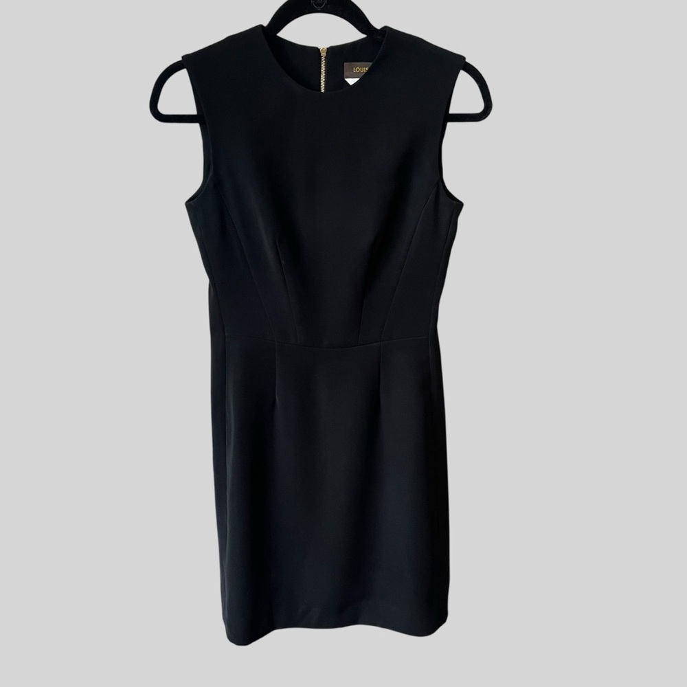 Louis Vuitton uniformes Black Mini Dress with Gold Zipper